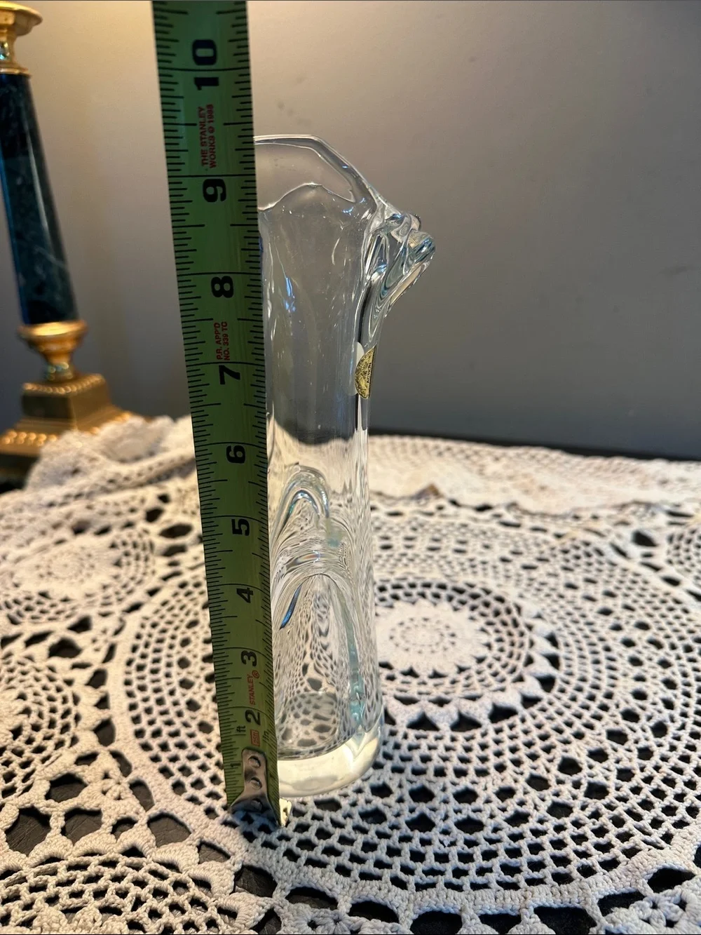 Vintage Swung Clear Glass Decorative Bud Vase - Elegant Home Accent